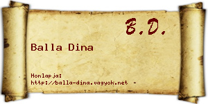 Balla Dina névjegykártya