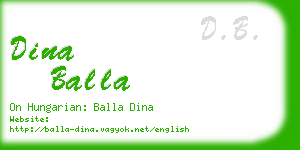 dina balla business card